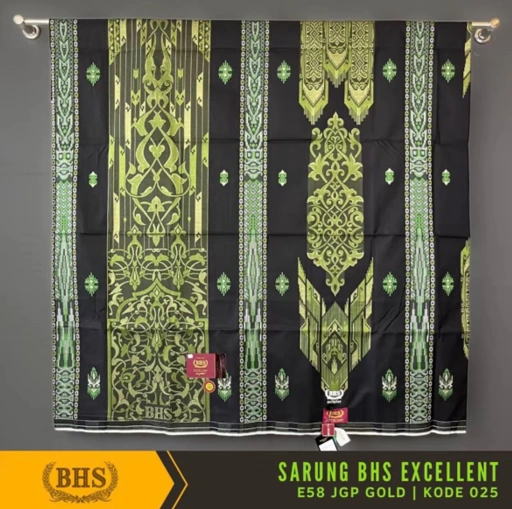 Image of [Flash Sale] Sarung BHS Excellent Gold Motif E58 JGP Full Timbul