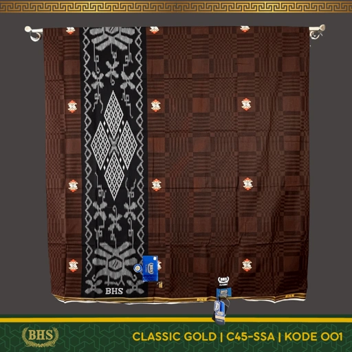 Image of Sarung BHS Classic Gold Motif C45 SSA Selvedge Jacquard Bahan Mercerized Mix Halus dan Lembut Tidak Nerawang [Garansi Original]