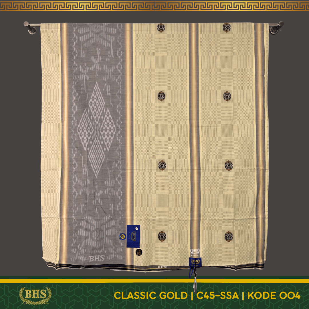 Sarung BHS Classic Gold Motif C45 SSA Selvedge Jacquard Bahan Mercerized Mix Halus dan Lembut Tidak Nerawang [Garansi Original]