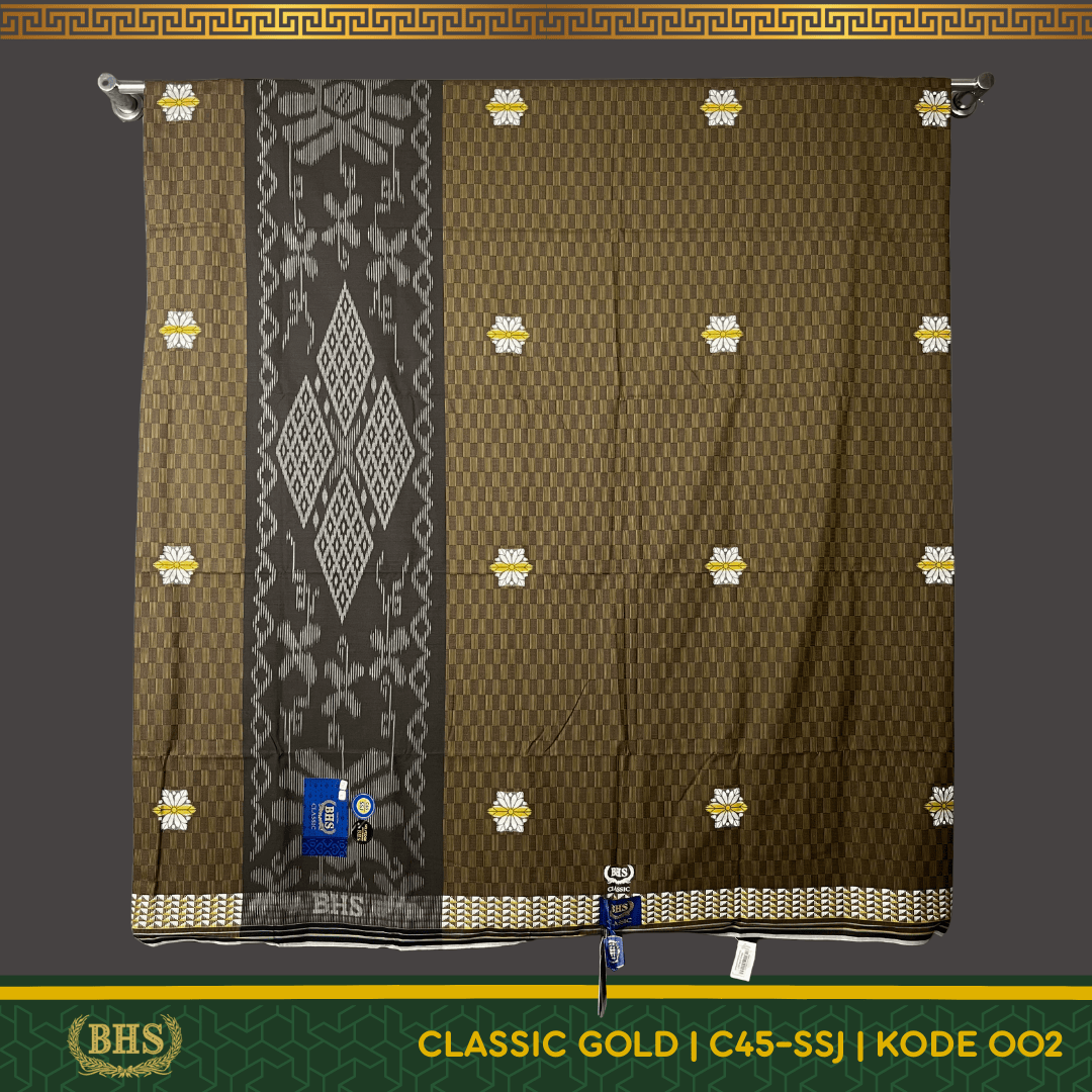Sarung BHS Classic Gold Motif C45 SSJ Selvedge Jacquard  Bahan Mercerized Mix Halus dan Lembut [Garansi Original]