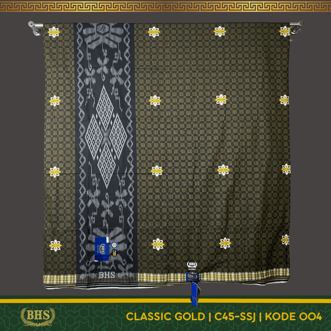 Sarung BHS Classic Gold Motif C45 SSJ Selvedge Jacquard  Bahan Mercerized Mix Halus dan Lembut [Garansi Original]