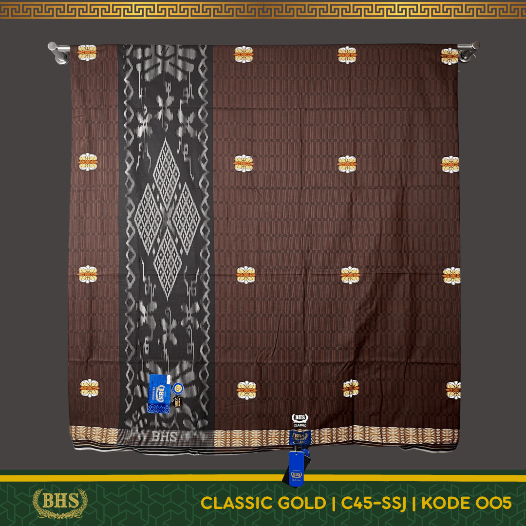 Sarung BHS Classic Gold Motif C45 SSJ Selvedge Jacquard  Bahan Mercerized Mix Halus dan Lembut [Garansi Original]