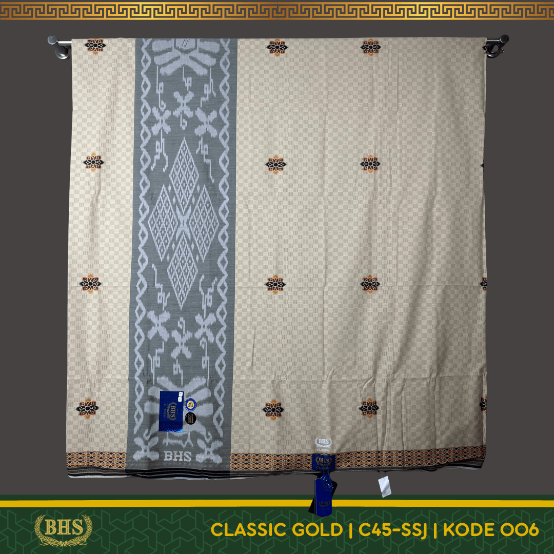 Sarung BHS Classic Gold Motif C45 SSJ Selvedge Jacquard  Bahan Mercerized Mix Halus dan Lembut [Garansi Original]
