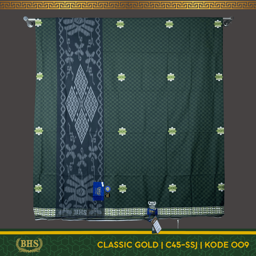 Sarung BHS Classic Gold Motif C45 SSJ Selvedge Jacquard  Bahan Mercerized Mix Halus dan Lembut [Garansi Original]