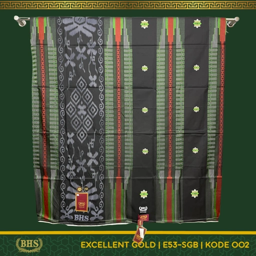 Image of Sarung BHS Excellent Gold Motif E52 SGB Songket Gunungan Bahan Mercerized Cotton Halus dan Lembut [Garansi Original]