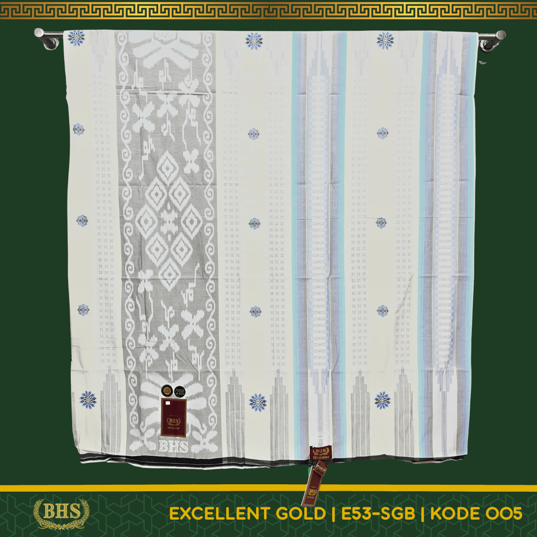 Sarung BHS Excellent Gold Motif E52 SGB Songket Gunungan Bahan Mercerized Cotton Halus dan Lembut [Garansi Original]