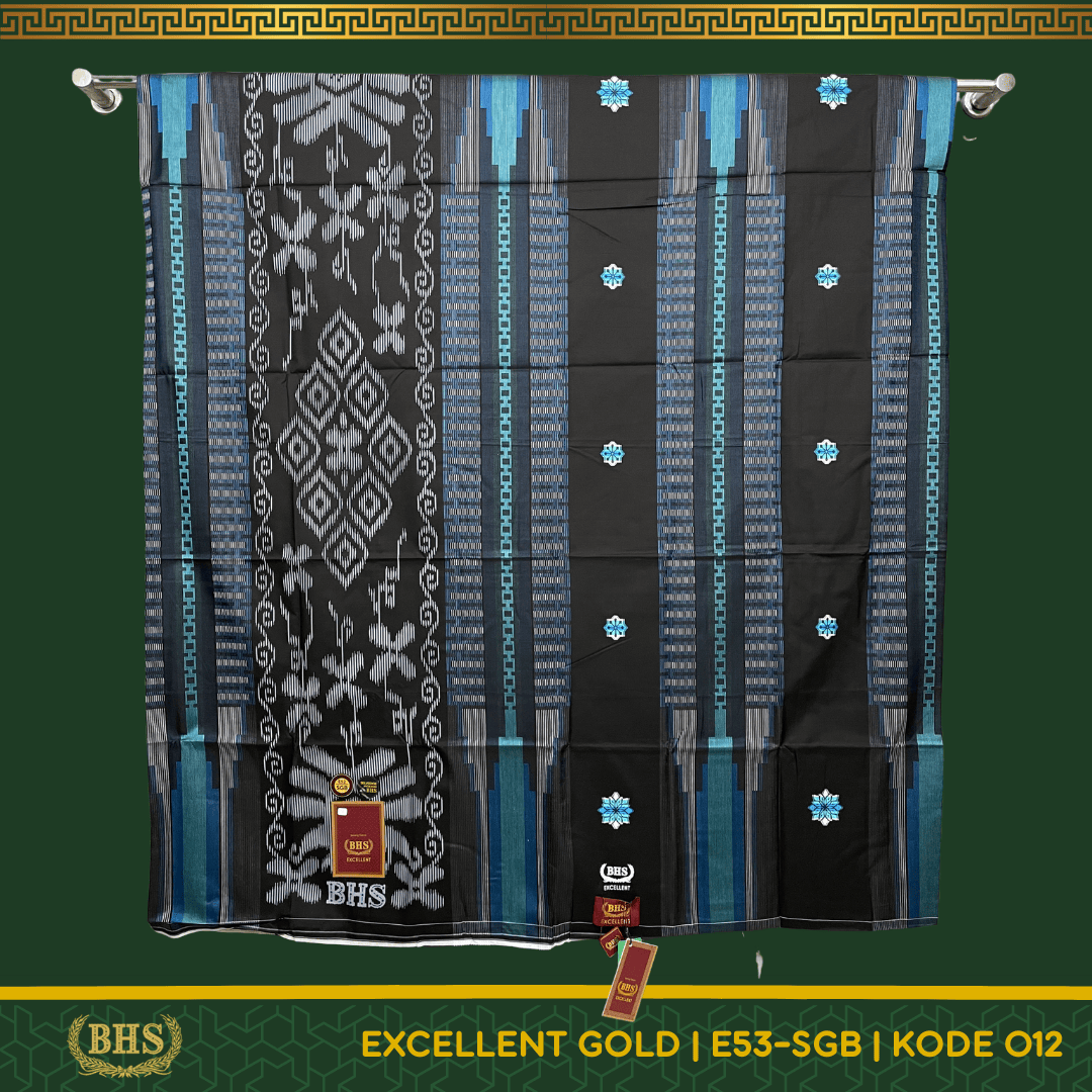 Sarung BHS Excellent Gold Motif E52 SGB Songket Gunungan Bahan Mercerized Cotton Halus dan Lembut [Garansi Original]