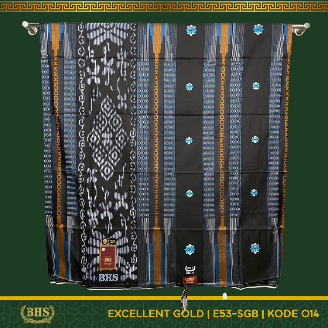 Sarung BHS Excellent Gold Motif E52 SGB Songket Gunungan Bahan Mercerized Cotton Halus dan Lembut [Garansi Original]