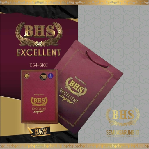 Image of Sarung BHS Excellent Gold Motif E54 SKC Songket Bahan Mercerized Cotton Halus dan Lembut [Garansi Original]