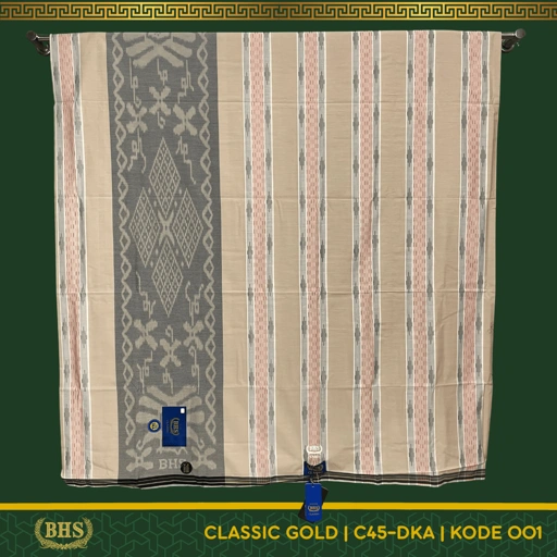 Image of Sarung BHS Classic Gold Motif C44 DKA Kawung Dobby Bahan Mercerized Mix Halus dan Lembut [Garansi Original]