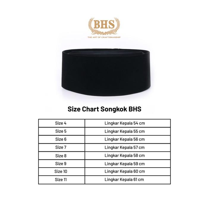 Songkok Peci BHS Classic AC Tinggi 9 Ukuran 6, 7, 8, 9, dan 10 Bahan Beluddru Hitam
