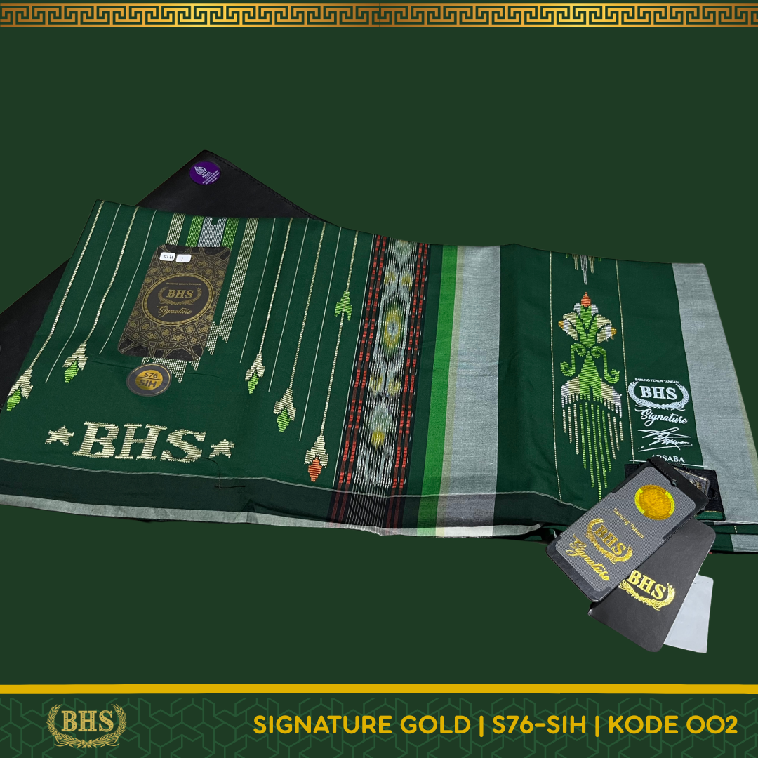 Sarung BHS Signature Gold Motif S75 SIB, S77 SGC, S76 SIH Songket Gunungan Tenun Tangan Bahan Premium Mercerized Cotton Super Halus dan Lembut [Original Product]