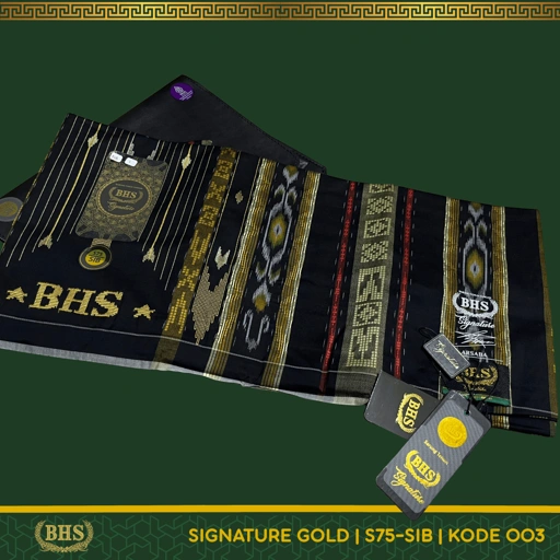Image of Sarung BHS Signature Gold Motif S75 SIB, S77 SGC, S76 SIH Songket Gunungan Tenun Tangan Bahan Premium Mercerized Cotton Super Halus dan Lembut [Original Product]