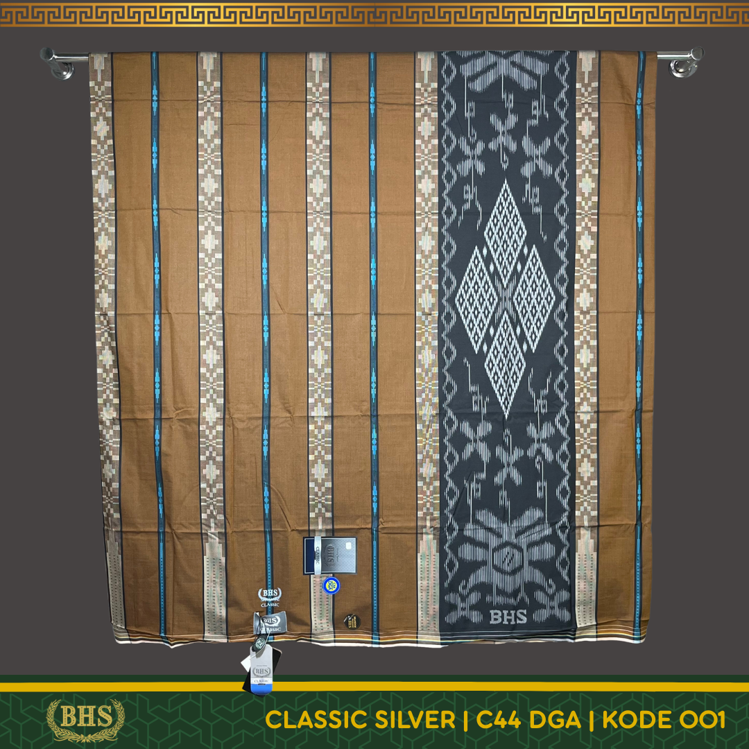 Sarung BHS Classic Silver Motif C44 DGA Bahan Mercerized Cotton Mix Halus dan Lembut [Garansi Original]