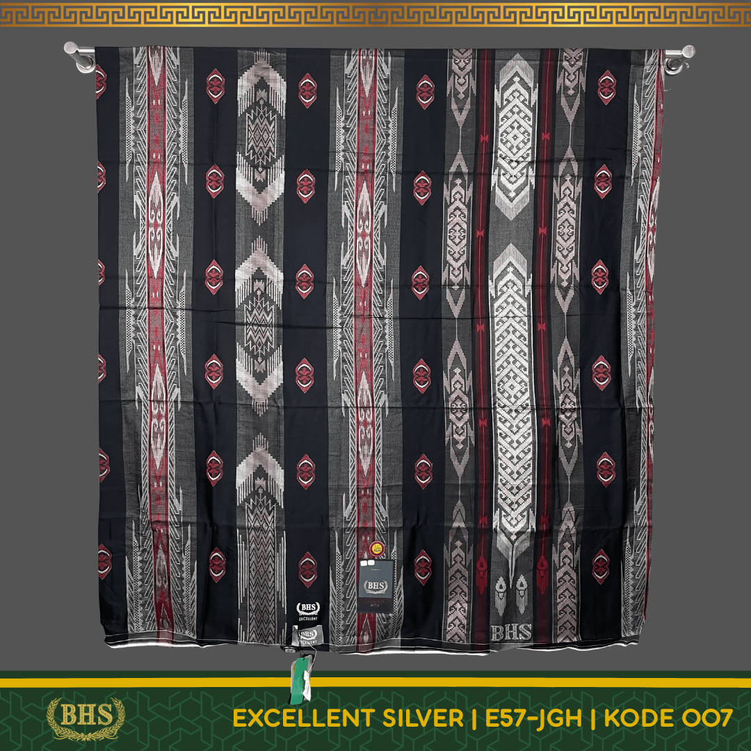 Sarung BHS Excellent SILVER Motif E57 JGH Jacquard Gunung Himalaya Bahan Mercerized Cotton Halus dan Lembut [Garansi Original]