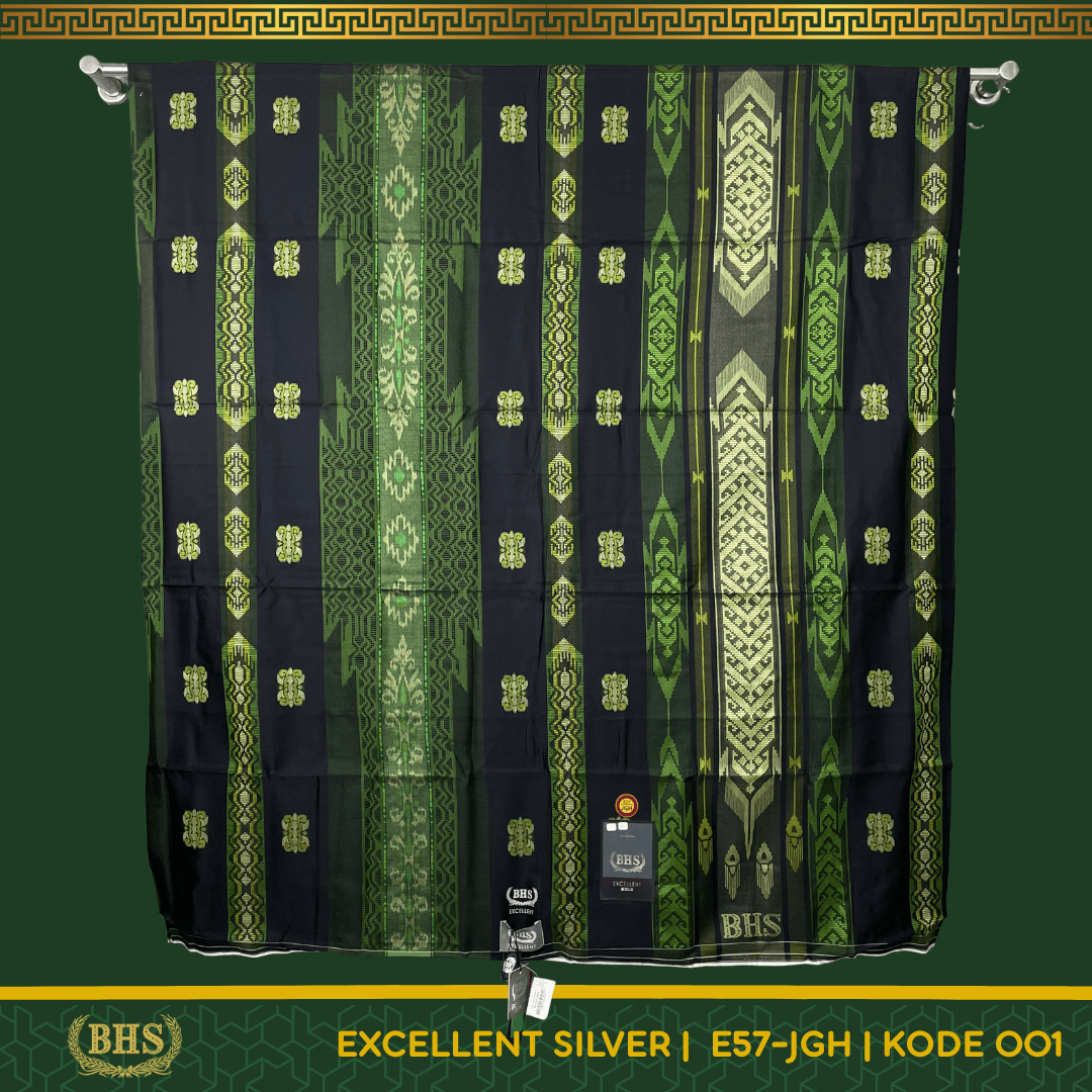 Sarung BHS Excellent SILVER Motif E57 JGH Jacquard Gunung Himalaya Bahan Mercerized Cotton Halus dan Lembut [Garansi Original]