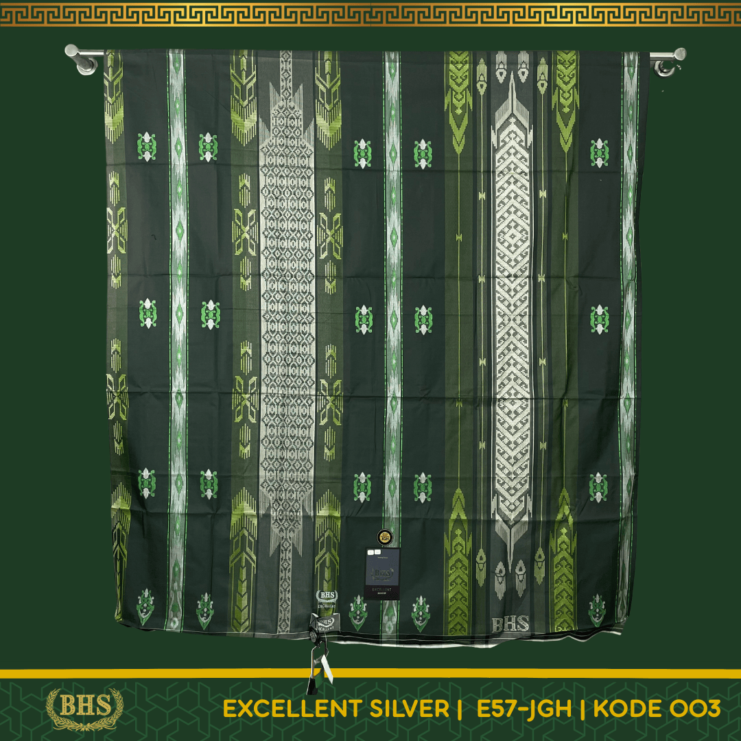 Sarung BHS Excellent SILVER Motif E57 JGH Jacquard Gunung Himalaya Bahan Mercerized Cotton Halus dan Lembut [Garansi Original]