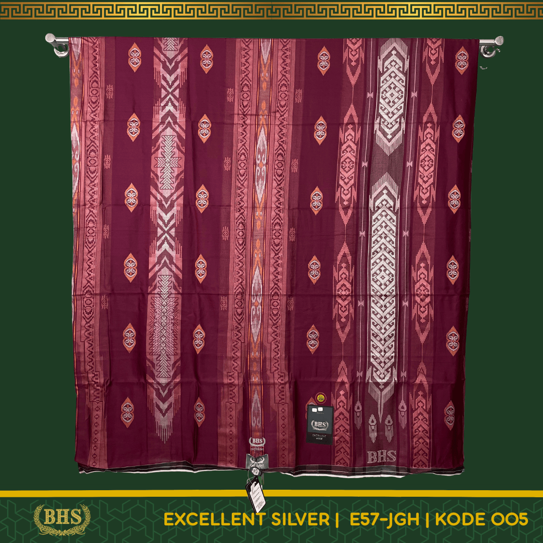 Sarung BHS Excellent SILVER Motif E57 JGH Jacquard Gunung Himalaya Bahan Mercerized Cotton Halus dan Lembut [Garansi Original]