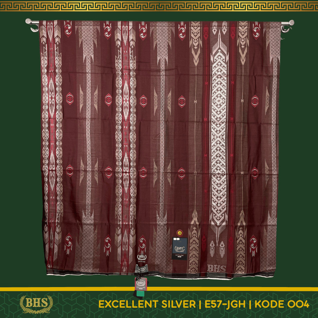 Sarung BHS Excellent SILVER Motif E57 JGH Jacquard Gunung Himalaya Bahan Mercerized Cotton Halus dan Lembut [Garansi Original]