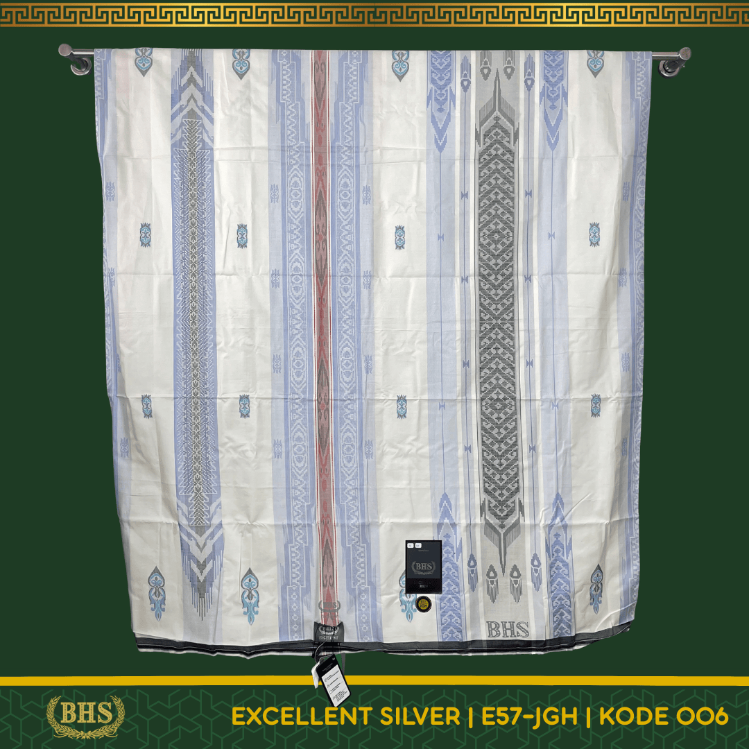 Sarung BHS Excellent SILVER Motif E57 JGH Jacquard Gunung Himalaya Bahan Mercerized Cotton Halus dan Lembut [Garansi Original]
