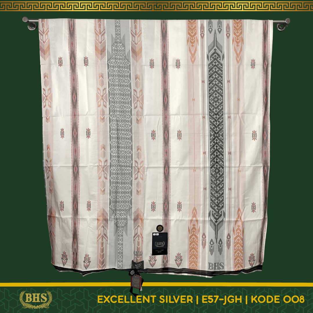 Sarung BHS Excellent SILVER Motif E57 JGH Jacquard Gunung Himalaya Bahan Mercerized Cotton Halus dan Lembut [Garansi Original]