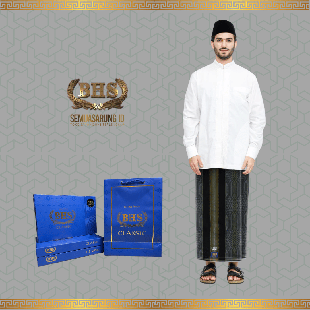 Sarung BHS Classic Gold Motif C44  DGB Bahan Mercerized Cotton Mix Halus dan Lembut [Garansi Original]