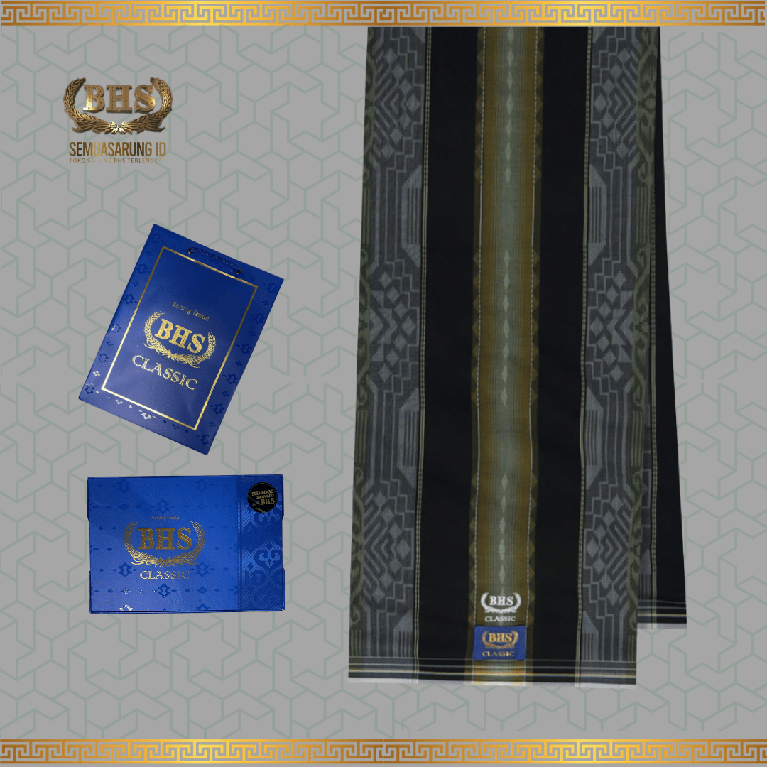 Sarung BHS Classic Gold Motif C44  DGB Bahan Mercerized Cotton Mix Halus dan Lembut [Garansi Original]
