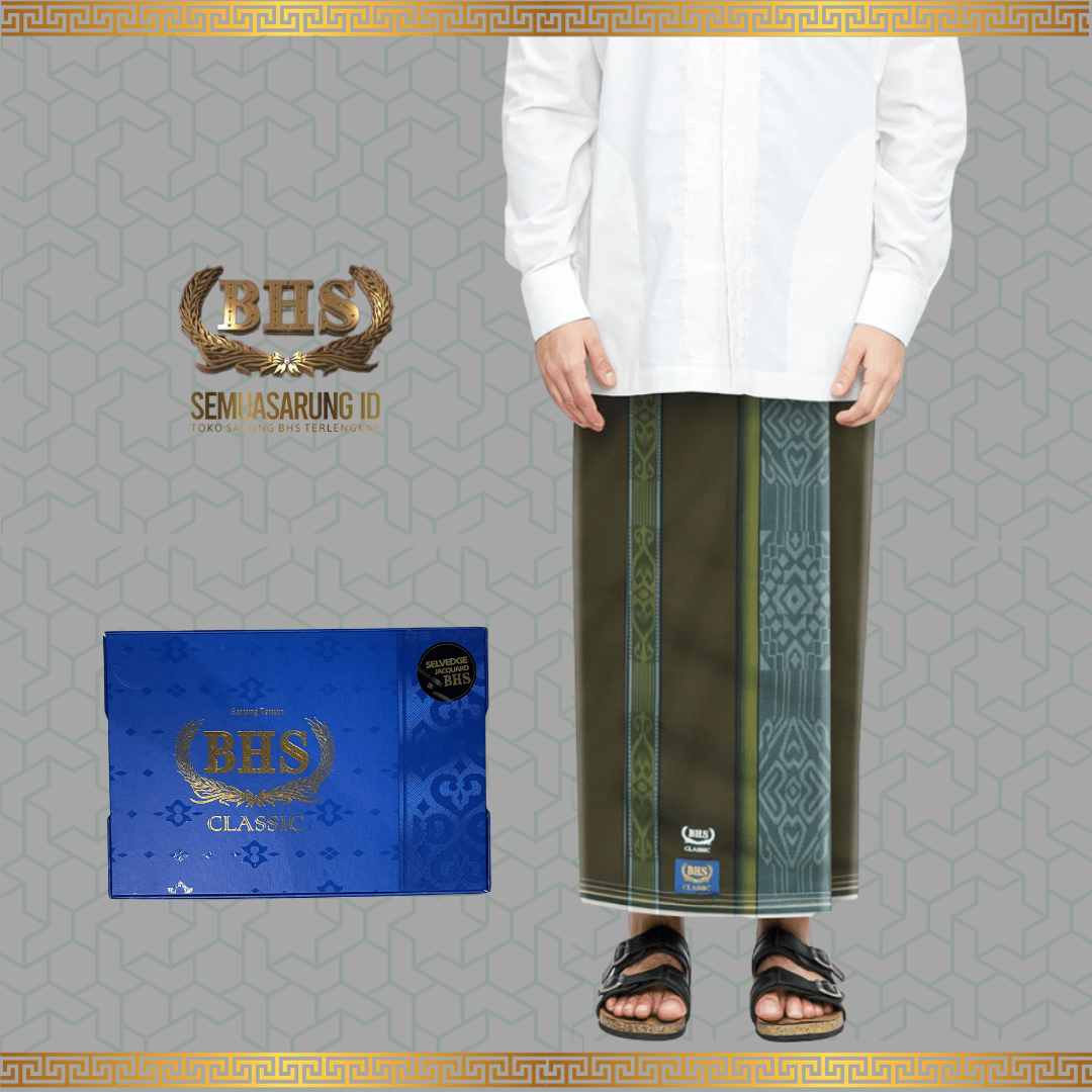 Sarung BHS Classic Gold Motif C44  DGB Bahan Mercerized Cotton Mix Halus dan Lembut [Garansi Original]
