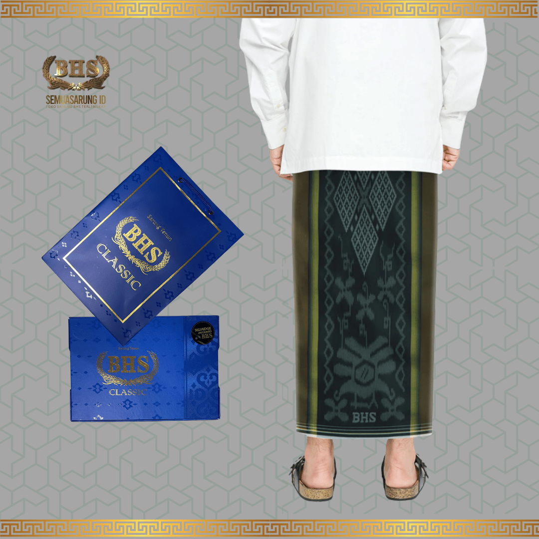 Sarung BHS Classic Gold Motif C44  DGB Bahan Mercerized Cotton Mix Halus dan Lembut [Garansi Original]