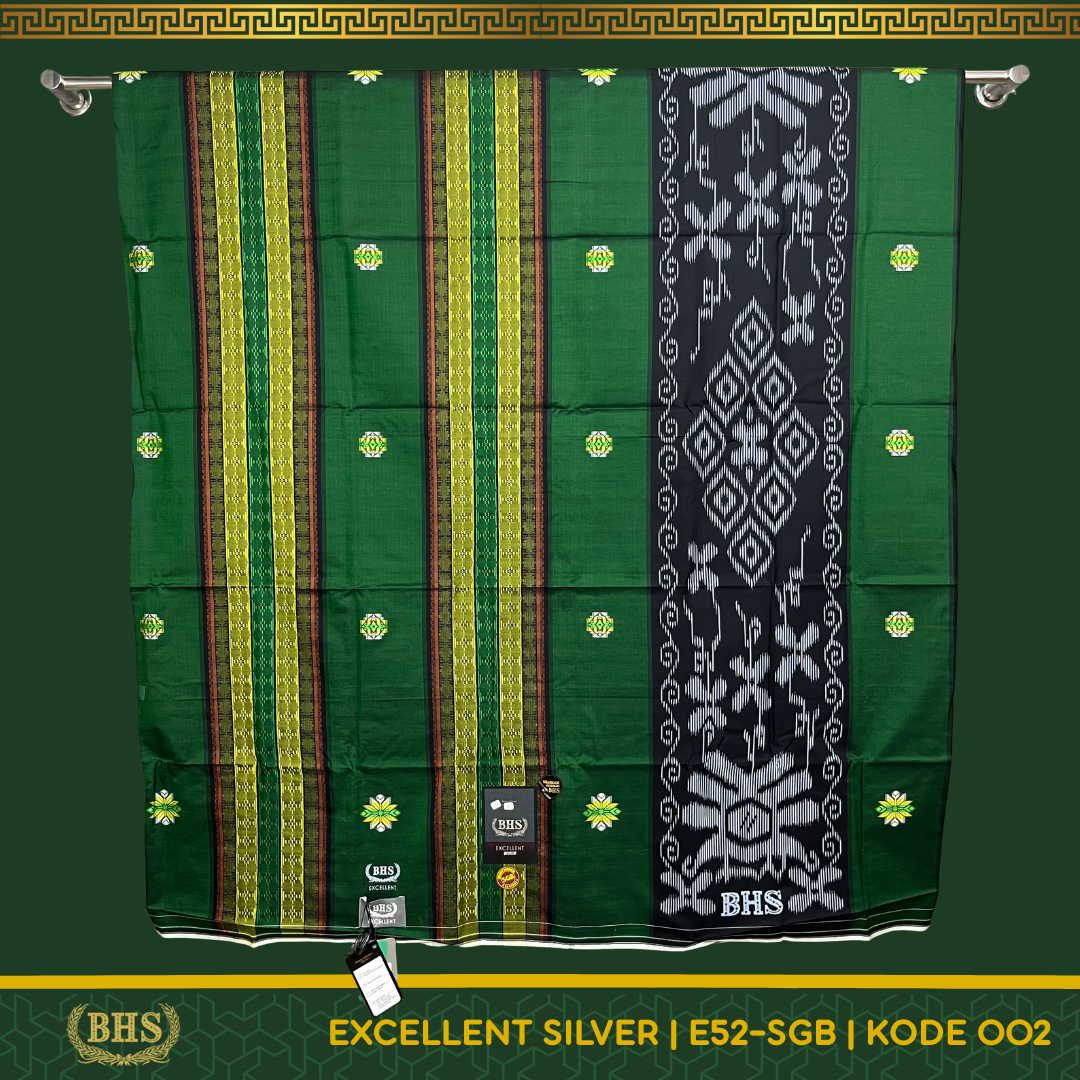 Sarung BHS Excellent SILVER Motif E52 SGB Bahan Mercerized Cotton Halus dan Lembut [Garansi Original]