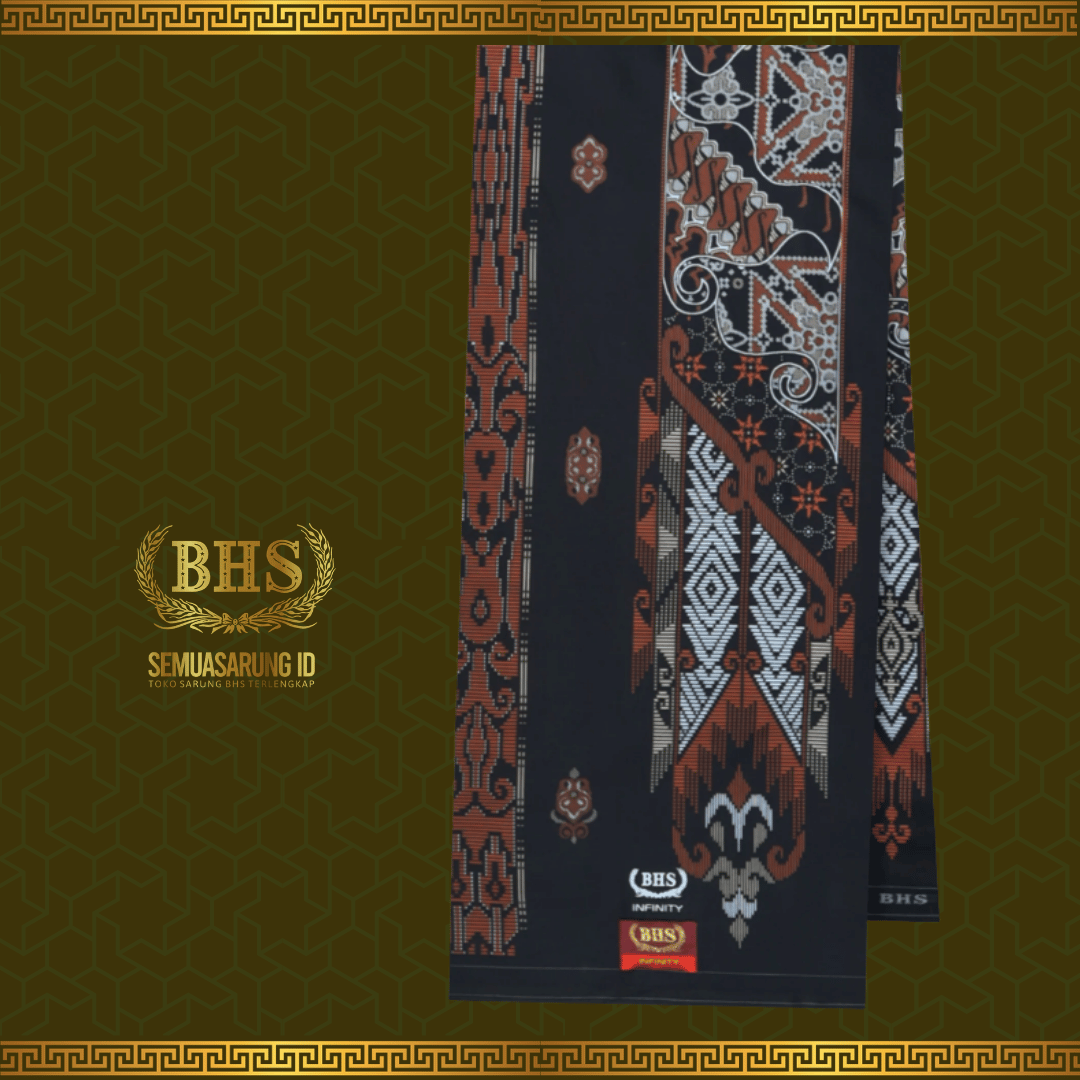 Sarung BHS Infinity Terbaru Gold Motif V32 SNB Selvedge Jacquard Bahan Viscose Blend Halus dan Lembut Motif Elegan Tidak Kusut Tidak Berbulu Dingin Saat Dipakai Produk PT. Behaestex Original