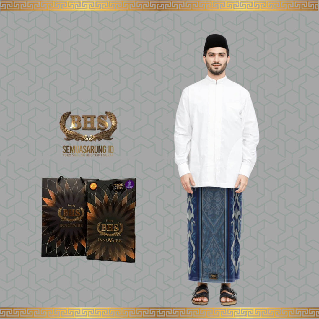 Sarung BHS Innovaire Gold Motif F34 JKA Selvede Jacquard Bahan Viscose Blend Halus dan Lembut [Garansi Original]