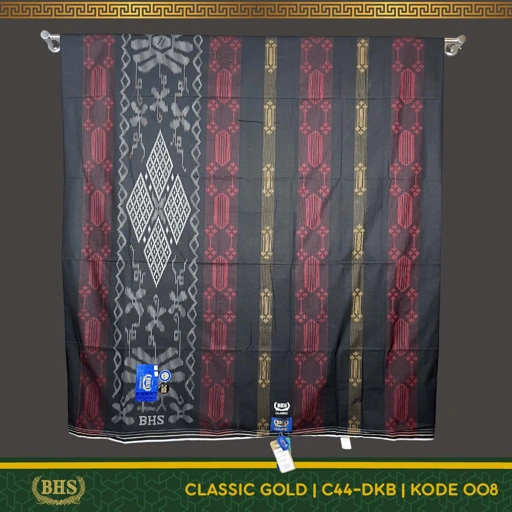 Image of Sarung BHS Classic Gold Motif C44 DKB Classic Kawung Dobby Bahan Viscose Blend Halus dan Lembut [Garansi Original]