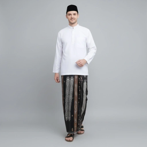 Image of Sarung BHS Excellent SILVER Motif E57 JGF Jacquard Gunung Fantasi Bahan Mercerized Cotton Jacquard Full Timbul Halus dan lembut [Garansi Original]