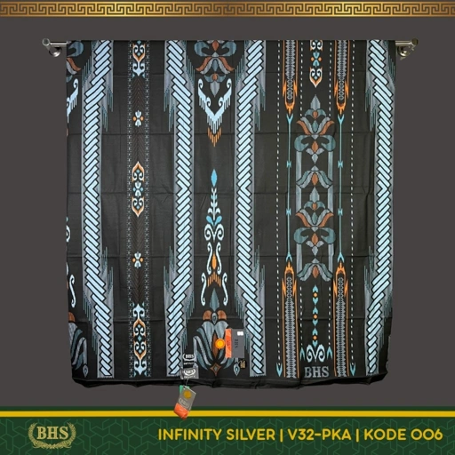 Image of Sarung BHS INFINITY Silver Motif V32 PKA Bahan Viscose Blend Halus dan Lembut [Garansi Original]