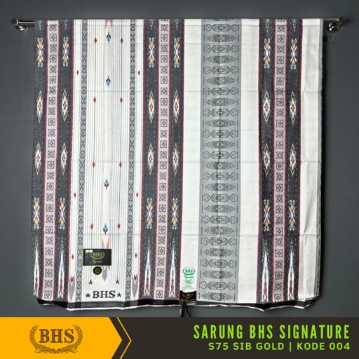 Image of [WHITE SERIES] Sarung BHS Signature S75 Motif SIB Songket Gold Tenun Tangan Bahan Mercerized Halus dan Lembut [Garansi Original]
