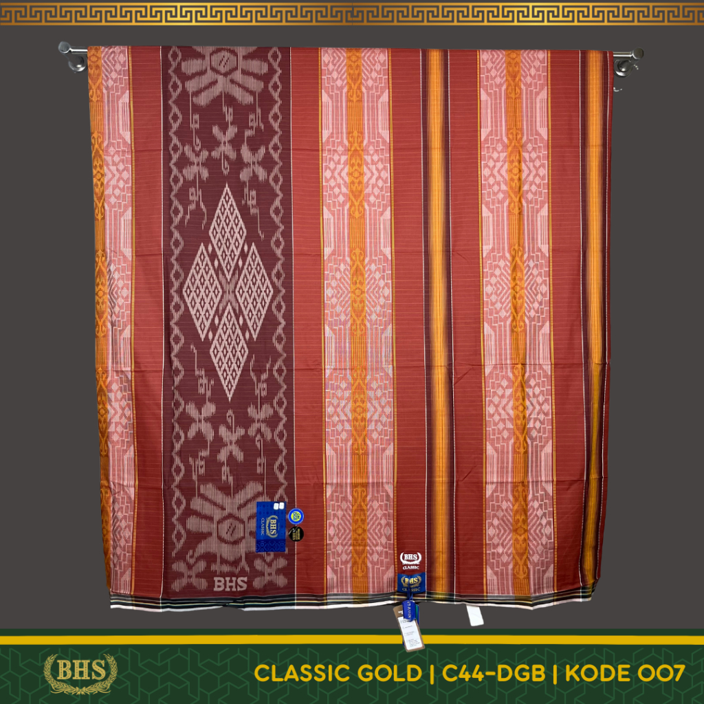 Sarung BHS Classic Gold Motif C44  DGB Bahan Mercerized Cotton Mix Halus dan Lembut [Garansi Original]