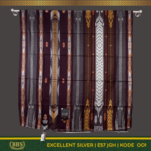 Image of Sarung BHS Excellent SILVER Motif E57 JGH Jacquard Gunung Himalaya Bahan Mercerized Cotton Halus dan Lembut [Garansi Original]