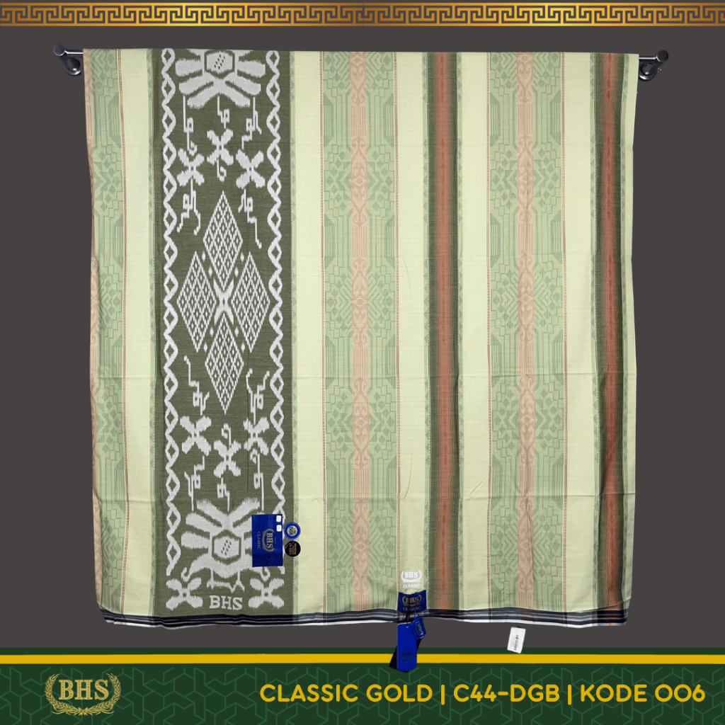 Sarung BHS Classic Gold Motif C44  DGB Bahan Mercerized Cotton Mix Halus dan Lembut [Garansi Original]