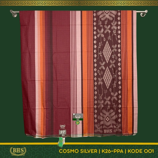 Image of Sarung BHS Cosmo Silver Motif K26 PPA Selvedge Jacquard Bahan Viscose Blend Halus dan Lembut [Garansi Original]