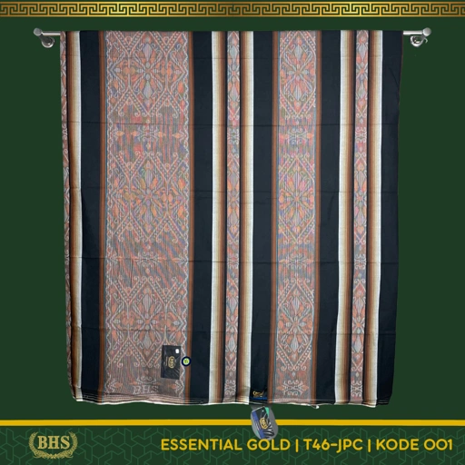 Image of Sarung BHS Essential Gold Motif T46 JPC Jacquard Pancing Selvedge Jacquard Bahan Mercerized Cotton Halus dan Lembut [Garansi Original]