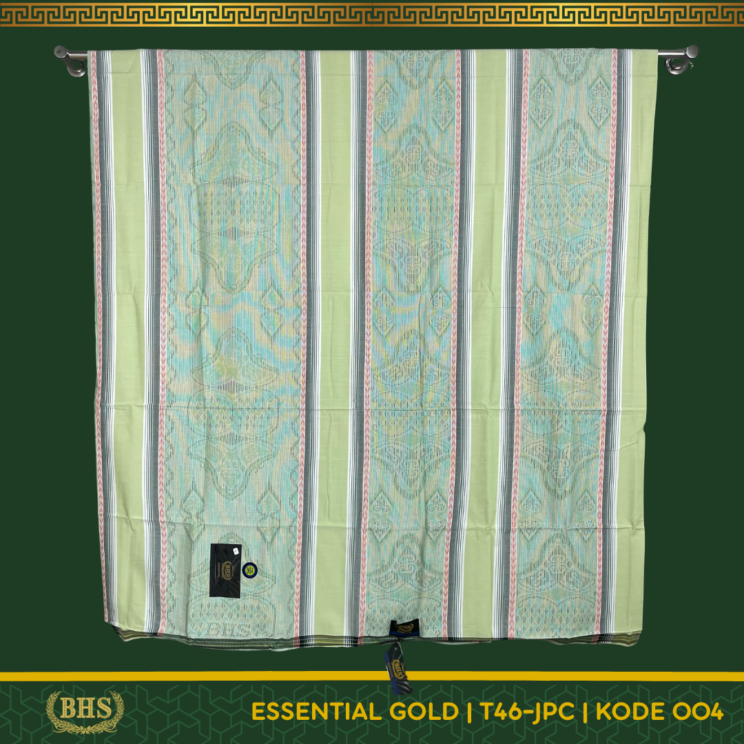 Sarung BHS Essential Gold Motif T46 JPC Jacquard Pancing Selvedge Jacquard Bahan Mercerized Cotton Halus dan Lembut [Garansi Original]