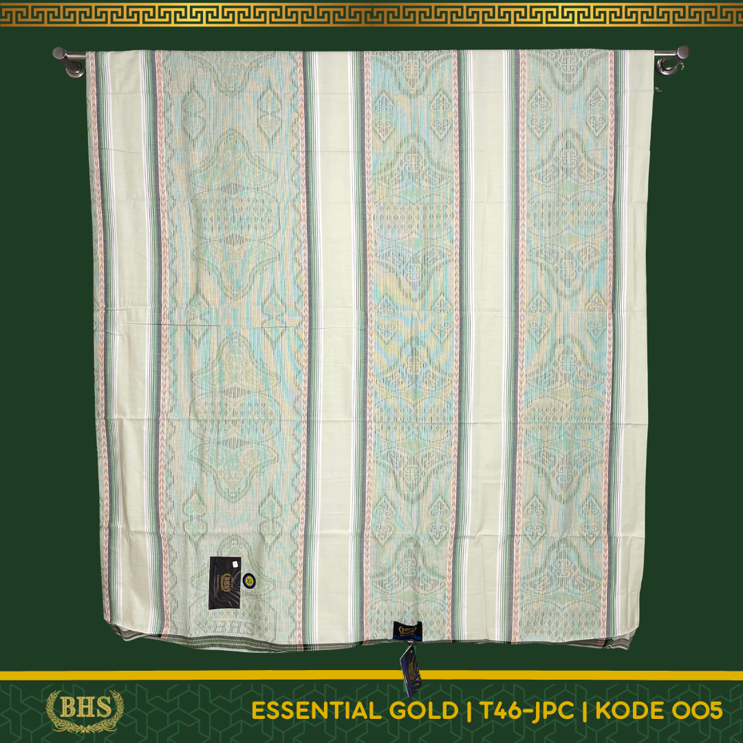 Sarung BHS Essential Gold Motif T46 JPC Jacquard Pancing Selvedge Jacquard Bahan Mercerized Cotton Halus dan Lembut [Garansi Original]