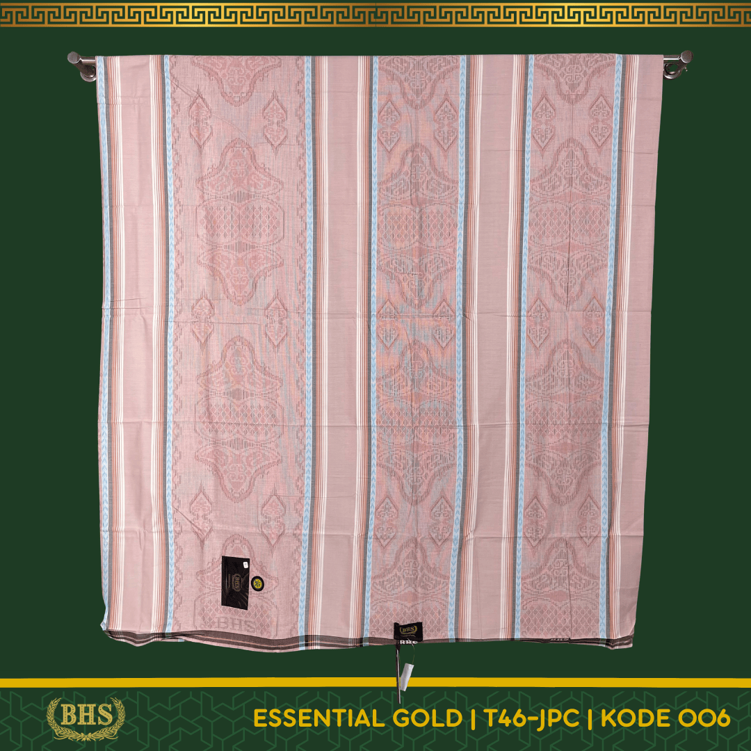 Sarung BHS Essential Gold Motif T46 JPC Jacquard Pancing Selvedge Jacquard Bahan Mercerized Cotton Halus dan Lembut [Garansi Original]