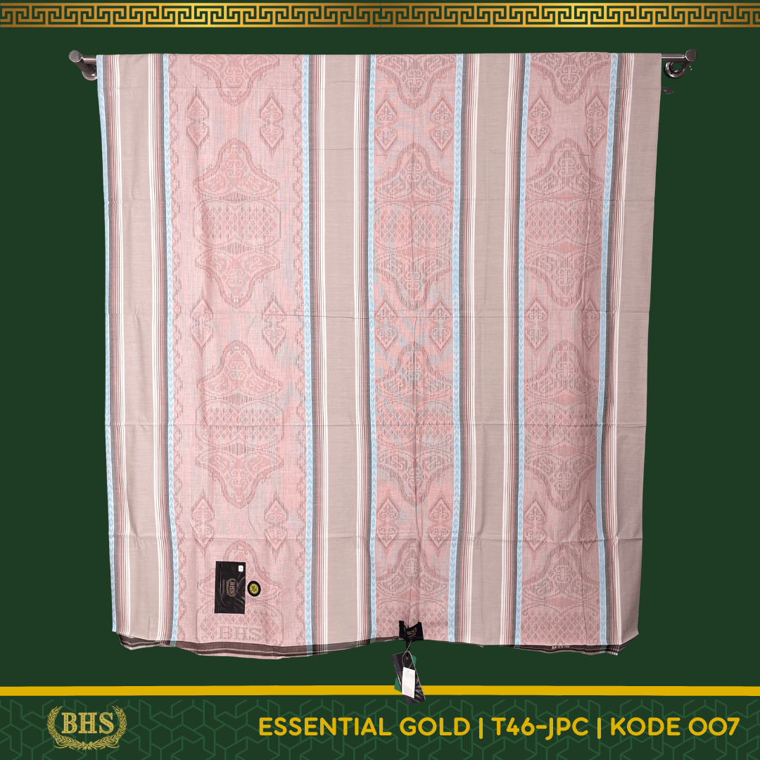 Sarung BHS Essential Gold Motif T46 JPC Jacquard Pancing Selvedge Jacquard Bahan Mercerized Cotton Halus dan Lembut [Garansi Original]