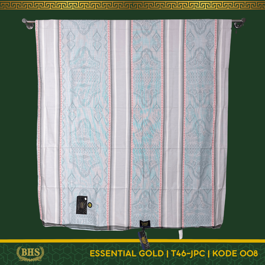 Sarung BHS Essential Gold Motif T46 JPC Jacquard Pancing Selvedge Jacquard Bahan Mercerized Cotton Halus dan Lembut [Garansi Original]