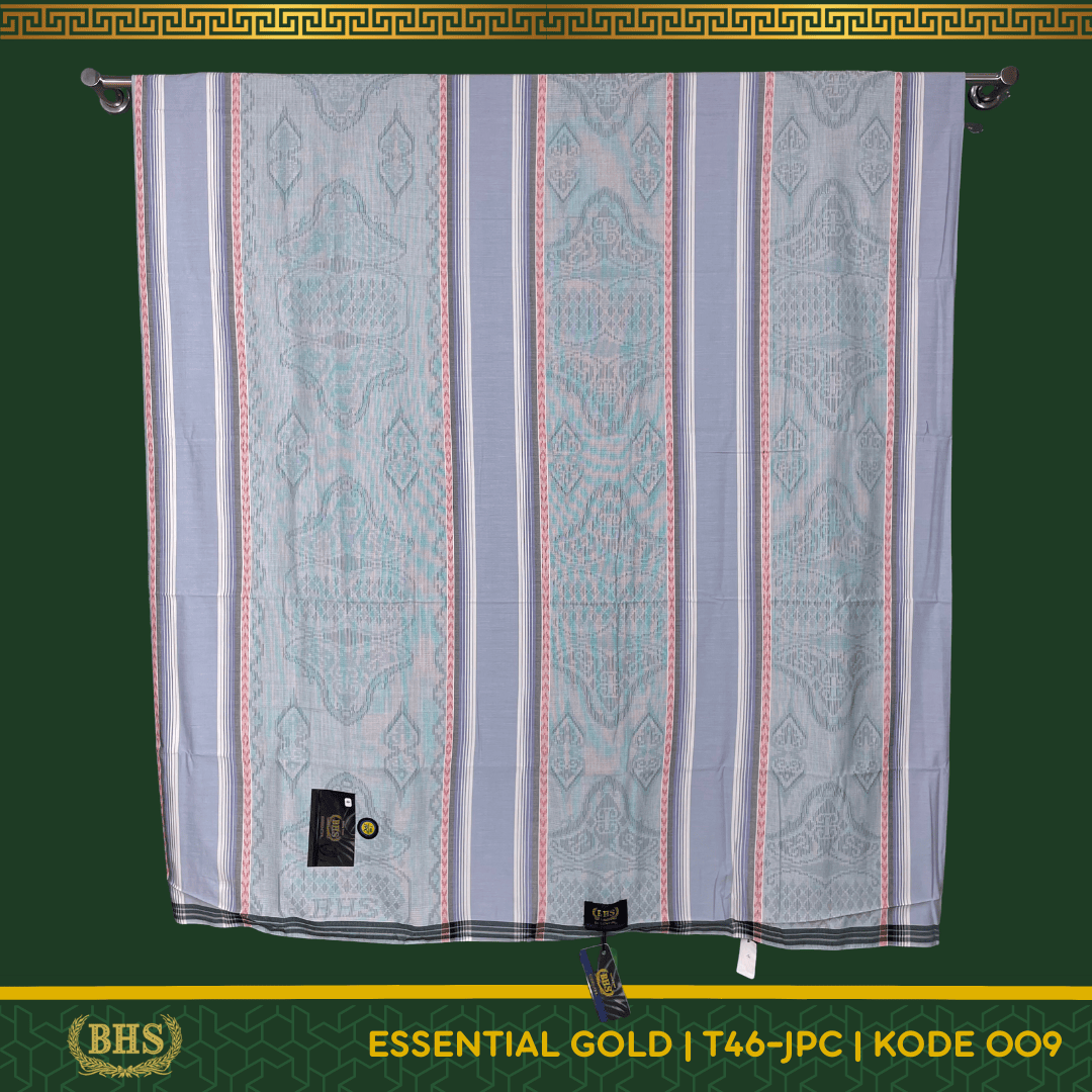 Sarung BHS Essential Gold Motif T46 JPC Jacquard Pancing Selvedge Jacquard Bahan Mercerized Cotton Halus dan Lembut [Garansi Original]