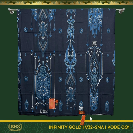 Image of Sarung BHS Infinity Gold Motif V32 SNA Selvedge Jacquard Bahan Viscose Blend Halus dan Lembut di Design dengan Motif Trendy dan Elegan [Garansi Original]