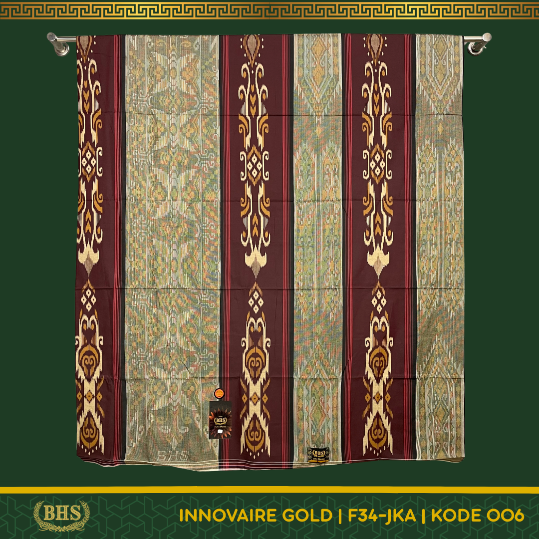 Sarung BHS Innovaire Gold Motif F34 JKA Selvede Jacquard Bahan Viscose Blend Halus dan Lembut [Garansi Original]