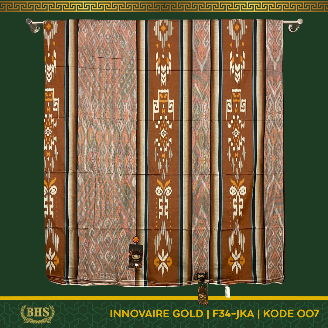 Sarung BHS Innovaire Gold Motif F34 JKA Selvede Jacquard Bahan Viscose Blend Halus dan Lembut [Garansi Original]